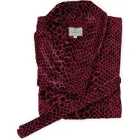 Linnick Flanel Fleece Badjas Snake - bordeaux/black - M - Badjas Dames - Badjas Heren