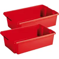 Sunware opslagbox Nesta - 4x - kunststof - 30 liter - rood - 59 x 39 x 17 cm - stapelbaar