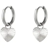 Yehwang RVS oorbellen hart - - Oorbellen - One size - Zilver