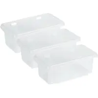 Sunware Opslagbox Nesta - 3x - kunststof - 7L - transparant - 38 x 21 x 14 cm - stapelbaar