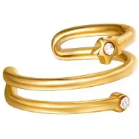Yehwang Ear cuff - spiraal met zirkonia - goudkleurig - RVS