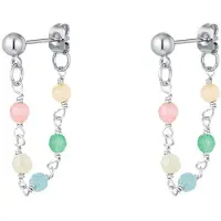 Yehwang Colourful chain earrings - #summergirls collection - - Oorbellen - One size - Zilver