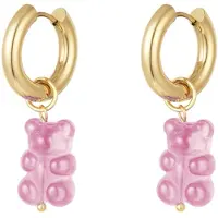 Yehwang oorbellen - Gummy Bear - Stainless Steel - Roze