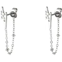 Yehwang - Bliksemschicht oorbellen met zirkonen - Zilverkleurig - Oorbellen - Earring