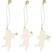 Springos Kerstversiering | Kerstdecoratie voor binnen | Kersthanger | Kerstengel | 7,5 cm | 3 stuks