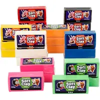 Packlinq Soft Clay. Diverse Kleuren. Afm 13x6x4 Cm. 24x500 Gr/ 1 Doos