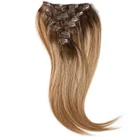 Rapunzel of sweden Classic Clip-ins Straight / Medium Volume / 7 pieces Natural Brown ColorMelt C2.2/5.1 40 cm Hair extensions 100 g