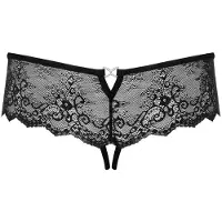 Obsessive Merossa - open string met strass - zwart