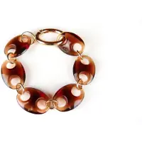 Sophie Armband Model Oval met cognac bruine acryl schakels