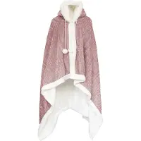 Linnick Flanel Fleece Hoodie Met Capuchon Croco - Rosé - 130x180cm - Fleece Plaid - Fleece Deken - Hoodie Deken - Hoodie Dames - Hoodie Heren - Fleece Deken met Capuchon