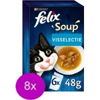 Felix 8x - Vis Selectie - Kattensoep - 6x48g