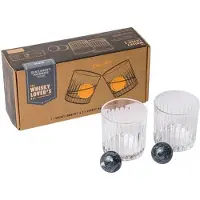 Gentlemen's Hardware Whiskey Tumbler Glazen met Chill Stones - Set van 4 - Cadeauverpakking