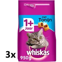 Whiskas 3x - 1+ Adult Tonijn - Kattenvoer Droogvoer - 800 g