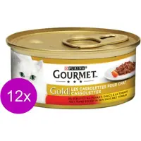 Gourmet 12x Gold - Les Cassolettes Rund - kattenvoer - 85g
