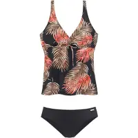 LASCANA Beugeltankini met opvallende blaadjesprint | Maat DD