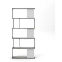 Hioshop Magda wandkast boekenkast met 5 legplanken, betondecor/wit.