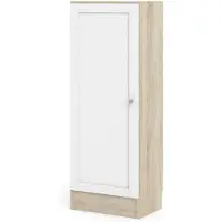 Hioshop Base wandkast 1 deur eiken structuur decor, wit.