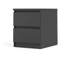 Hioshop Nada nachtkastje 2 lades mat zwart .