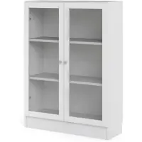 Hioshop Base wandkast 2 glazen deuren wit.