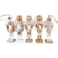Clayre & Eef Hanger set van 5 Notenkraker 4x4x13 cm Goudkleurig Kunststof Goudkleurig