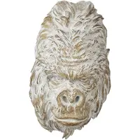 Clayre & Eef Beeld Aap 30 cm Bruin Wit Polyresin Woonaccessoires Bruin Woonaccessoires