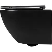 Differnz Wandtoilet Rimless 49x36x37cm Inclusief Toiletbril Zwart