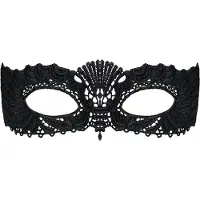 Obsessive - Venetiaans masker - geborduurd - zwart
