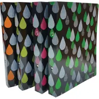 Bronyl ringmap Drops, voor ft A4, uit PP, ringen van 25 mm, geassorteerde kleuren - 24 stuks