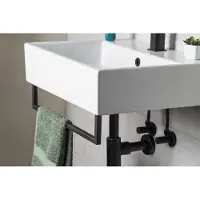 Sapho Hang handdoekhouder voor wastafel mat zwart 56cm