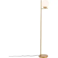 QAZQA Art Deco vloerlamp goud en opaal glas - Flore