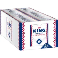 King Chewmints Original pepermunt snoep doos - Verfrisser mint smaak - 30 doosjes à 27 g - kauw snoepjes