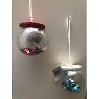 Christmas House 2dlg set van gevulde onbreekbare kerstballen met sterren en glitter gevulde kersthanger