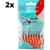 Tepe Extra Soft Lichtrood 0,5mm - 2 x 8 stuks - Voordeelverpakking