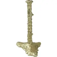 Ptmd collection Ptmd - Gouden metalen kandelaar 38 cm - aluminium gold finish 38 cm