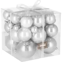 Springos Kerstballen 37 Stuks 3/8 cm Parelgrijs