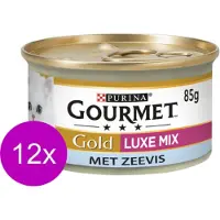 Gourmet 12x Gold - Luxe Mix Zeevis - Kattenvoer - 85g