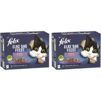 Felix 2x - Elke Dag Feest Mix Selectie in Gelei - Kattenvoer Natvoer - 12x85g