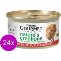 Gourmet 24x - Nature's Creations Mini Filets Rund - Kattenvoer Natvoer - 85 g