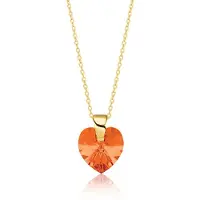 Montebello Ketting Aella HZ81 - Swarovski Hart - 925 Zilver Verguld - Ø10mm - 40cm