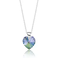 Montebello Ketting Aella HZ80 - Swarovski Hart - 925 Zilver Gerhod. - Ø10mm - 40cm