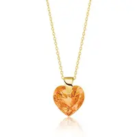 Montebello Ketting Amy HZ83 - 925 Zilver Verguld - Swarovski Hart - Ø10mm - 45cm