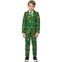 Suitmeister kostuum Christmas Green Tree Light Up groen Jongens Polyester Reverskraag - maat 134/152