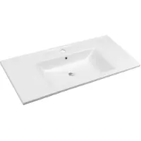 Aqualine Zuno keramische wastafel 100cm wit