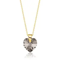 Montebello Ketting Amy HG90 - 925 Zilver Verguld - Swarovski Hart - Ø10mm - 45cm