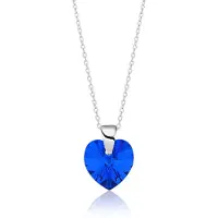 Montebello Ketting Aella HZ88 - 925 Zilver Gerhod.- Swarovski Hart - Ø10mm - 40cm