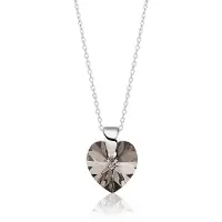 Montebello Ketting Aella HZ90 - 925 Zilver Gerhod.- Swarovski Hart - Ø10mm - 40cm