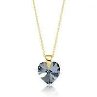 Montebello Ketting Aella HZ76 - Swarovski Hart - 925 Zilver Verguld - Ø10mm - 40cm