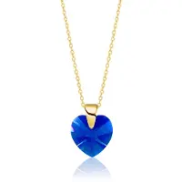 Montebello Ketting Amy HZ84 - 925 Zilver Verguld -Swarovski Hart - Ø10mm - 45cm