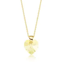 Montebello Ketting Aella HZ86 - 925 Zilver Verguld - Swarovski Hart - Ø10mm - 40cm
