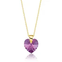 Montebello Ketting Aella HG87 - 925 Zilver Verguld - Swarovski Hart - Ø10mm - 40cm